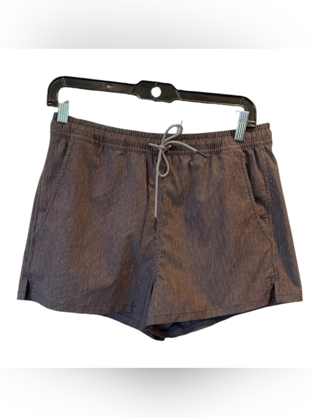 Athleta Marin Board Shorts Gray Micro Stripe Quick Dry Pockets S